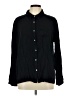 Intro 100% Rayon Solid Black Long Sleeve Button-Down Shirt Size L - photo 1