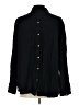 Intro 100% Rayon Solid Black Long Sleeve Button-Down Shirt Size L - photo 2