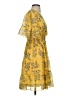 Max Studio 100% Polyester Floral Yellow Cocktail Dress Size S - photo 4