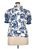 Unbranded 100% Polyester Print Blue Short Sleeve Blouse Size 2X - photo 2