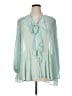 Free People 100% Polyester Teal Long Sleeve Blouse Size XL - photo 1