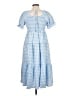 Unbranded Checkered-gingham Blue Casual Dress Size L - photo 2
