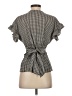 Max Studio Houndstooth Black Short Sleeve Blouse Size XS - photo 2