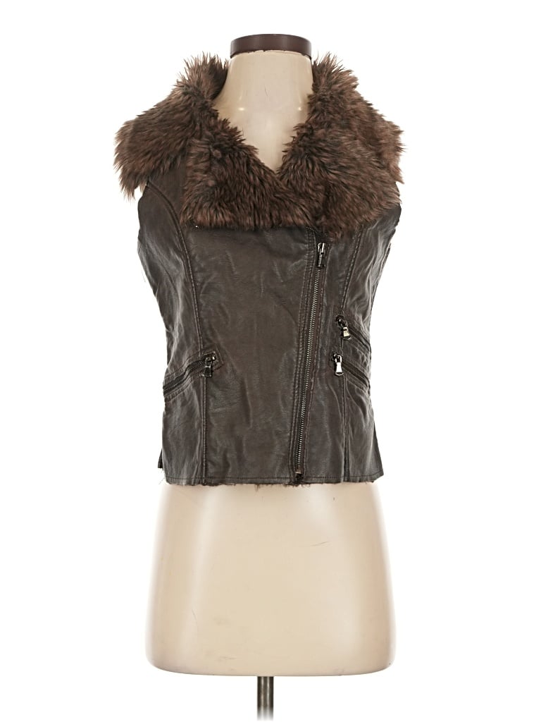 Pre-owned Lovestitch Faux Fur Vest In Brown