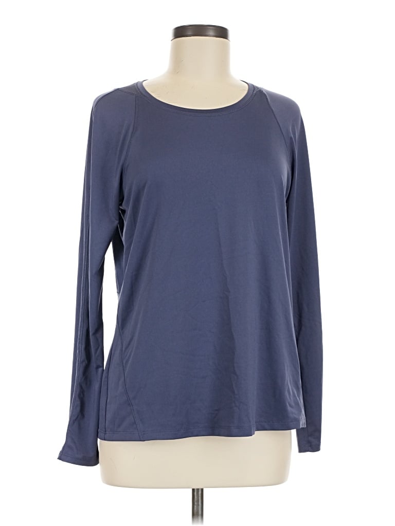 Pre-owned Layer 8 Long Sleeve Top Blue Crew Neck Tops