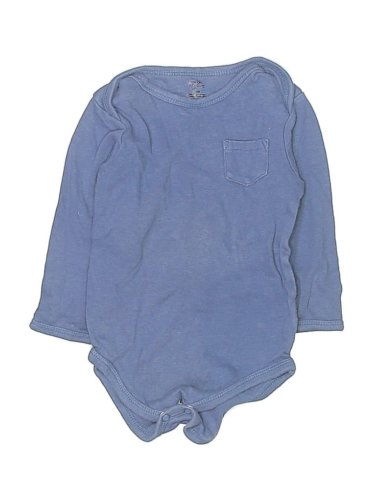 Pre-owned Touched By Nature Babies' Long Sleeve Onesie In Blue
