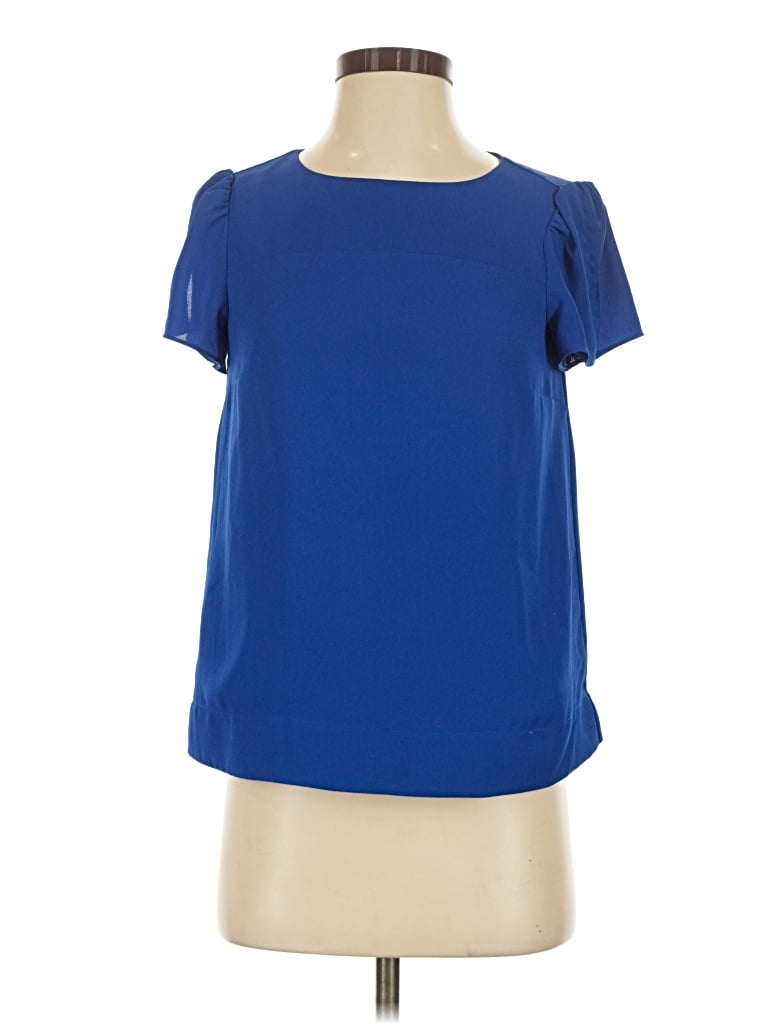 Pre-owned J. By J.crew Short Sleeve Blouse In Blue