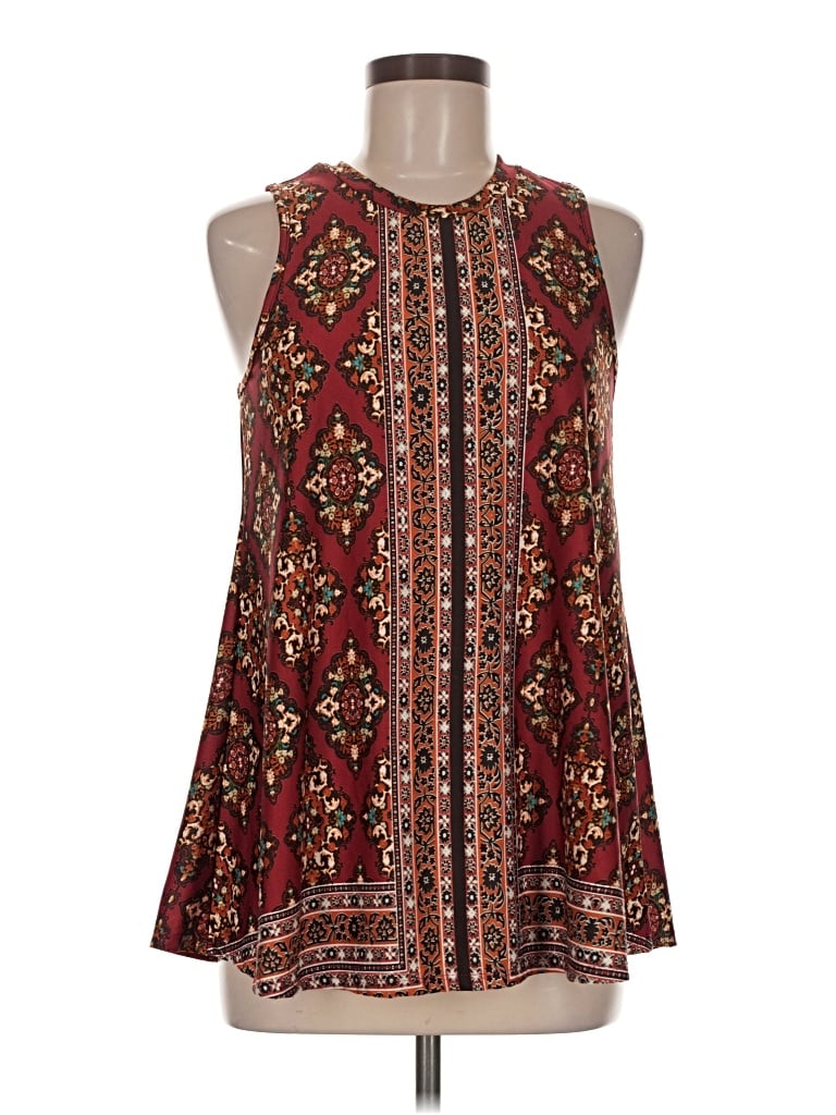 Pre-owned A. Byer Sleeveless Blouse In Burgundy