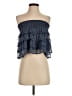 Bershka Paisley Blue Sleeveless Blouse Size XS - photo 1
