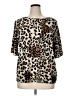 Susan Graver Animal Print Brown 3/4 Sleeve Blouse Size XL - photo 1