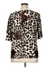 Susan Graver Animal Print Brown 3/4 Sleeve Blouse Size XL - photo 2