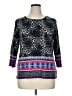 Rafaella Blue 3/4 Sleeve Top Size 1X - photo 1