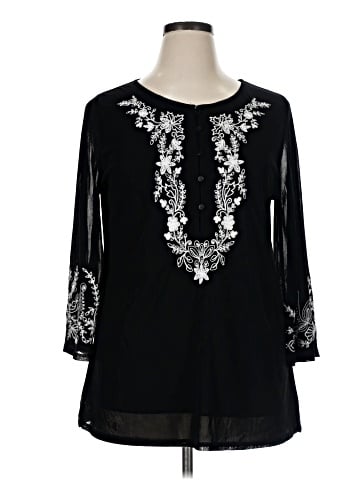 Susan Graver 3/4 Sleeve Blouse (view 1)