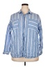 J.Jill 100% Linen Stripes Blue 3/4 Sleeve Button-Down Shirt Size 3XEstimated - photo 1