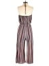 Aqua 100% Polyester Stripes Gray Jumpsuit Size M - photo 2