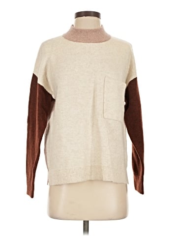 Madewell Redmond Mockneck Pocket Sweater in Colorblock (view 1)