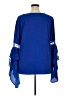Umgee 100% Polyester Blue 3/4 Sleeve Blouse Size XL - photo 2