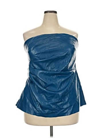 ELOQUII Faux Leather Top (view 1)