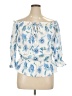 Unbranded 100% Polyester Blue 3/4 Sleeve Blouse Size XL - photo 1