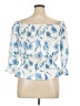 Unbranded 100% Polyester Blue 3/4 Sleeve Blouse Size XL - photo 2