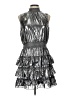 1.State 100% Polyester Metallic Silver Cocktail Dress Size L - photo 1