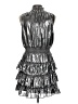 1.State 100% Polyester Metallic Silver Cocktail Dress Size L - photo 2