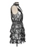 1.State 100% Polyester Metallic Silver Cocktail Dress Size L - photo 4
