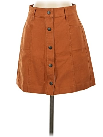 Madewell Button-Front A-Line Pocket Mini Skirt (view 1)