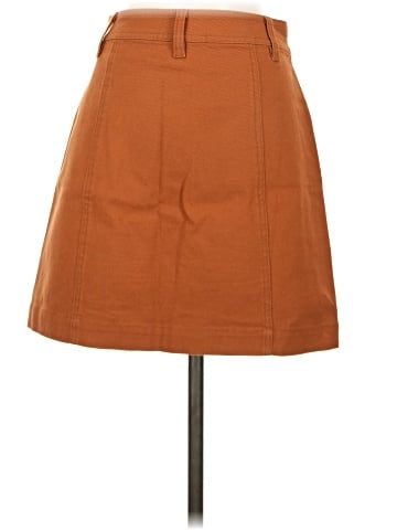 Madewell Button-Front A-Line Pocket Mini Skirt (view 2)