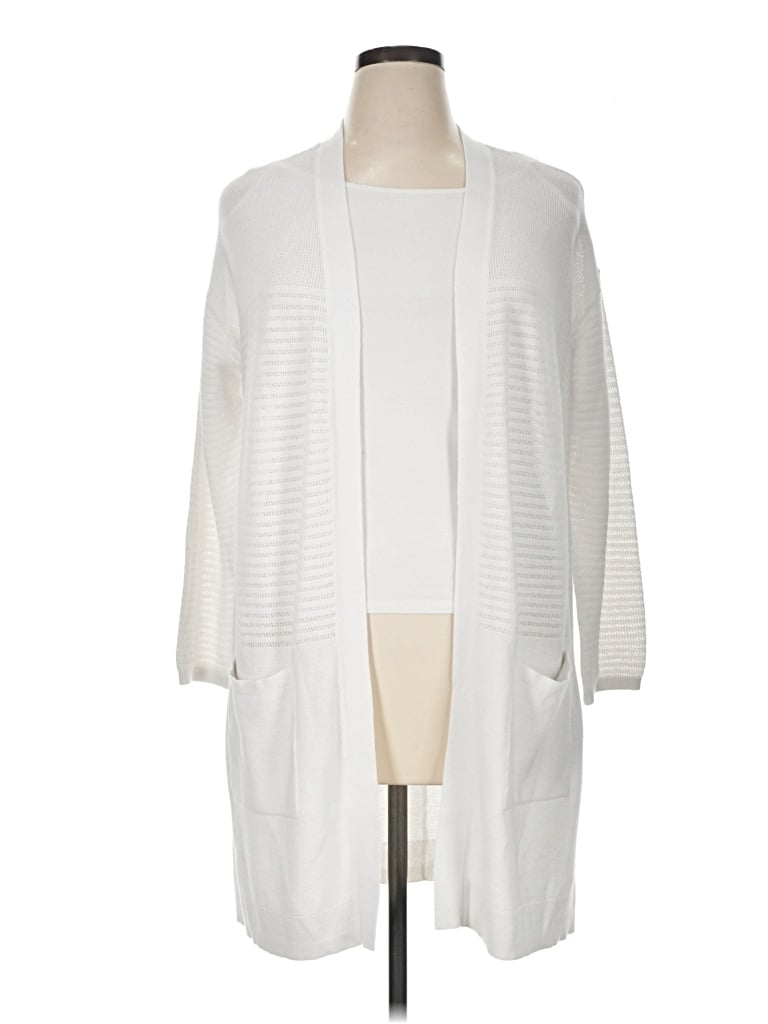 Pre-owned T By Talbots Cardigan Sweater In White