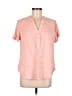 Torrid Solid Pink Short Sleeve Blouse Size Med Plus (00) - photo 1