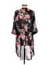 Torrid 100% Polyester Floral Pink Black Long Sleeve Blouse Size Med Plus (00) - photo 2