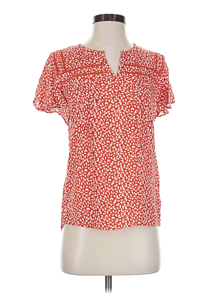 Pre-owned Daniel Rainn Short Sleeve Blouse In Red
