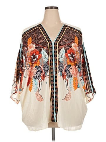 Rose + Olive 3/4 Sleeve Blouse (view 1)