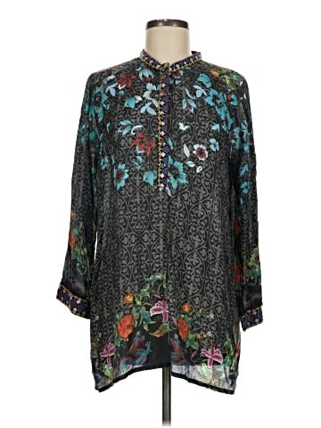 Johnny Was Long Sleeve Silk Top (view 1)