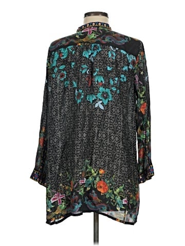 Johnny Was Long Sleeve Silk Top (view 2)