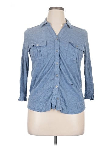 Liz Claiborne 3/4 Sleeve Button-Down Shirt (view 1)