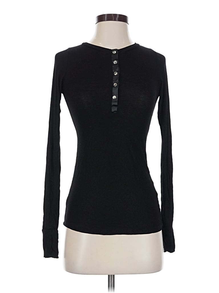 Pre-owned Michael Lauren Long Sleeve Top Black Turtleneck Tops