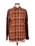 SO 100% Cotton Plaid Brown Long Sleeve Button-Down Shirt Size M - photo 1