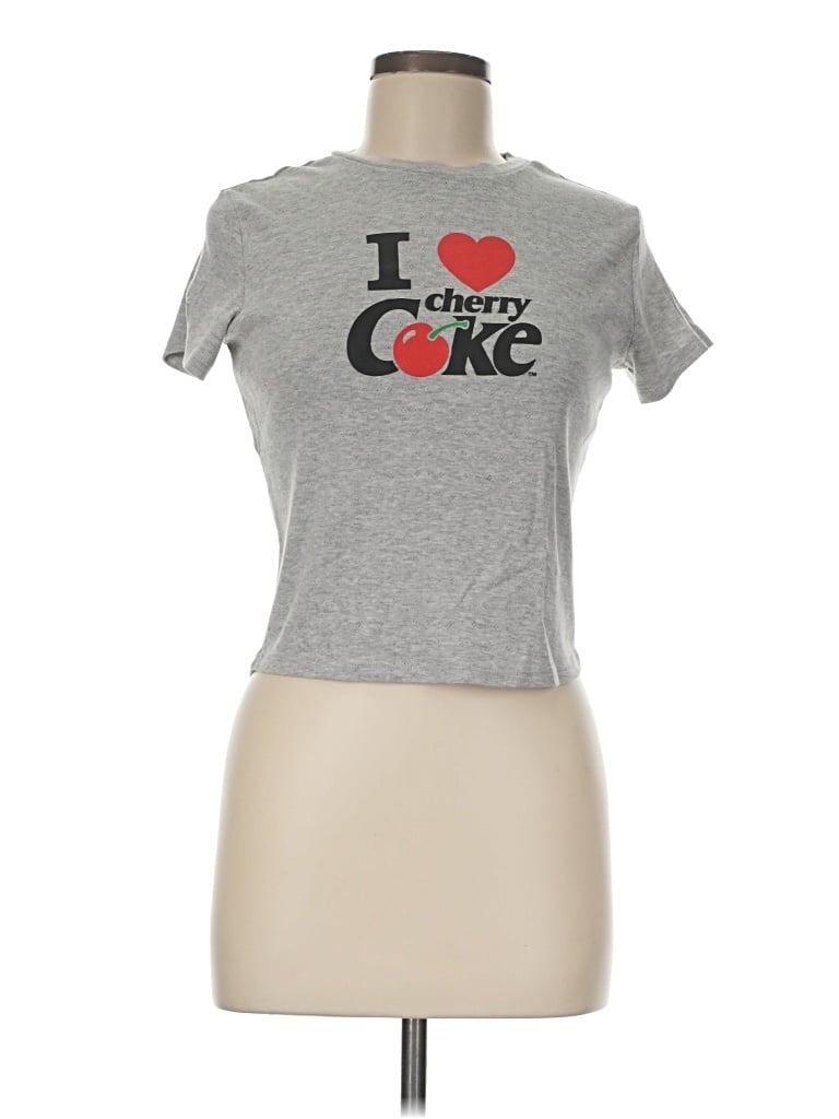 Pre-owned Coca-cola Short Sleeve T-shirt In Gray