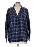 3x1 Plaid Blue 3/4 Sleeve Blouse Size L - photo 1
