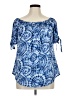 Spense 100% Polyester Blue Short Sleeve Blouse Size XL - photo 1