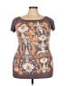 M Rena Brown Short Sleeve Top Size 2X - photo 1