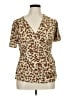 Evan Picone Animal Print Brown Short Sleeve Blouse Size 1X - photo 1