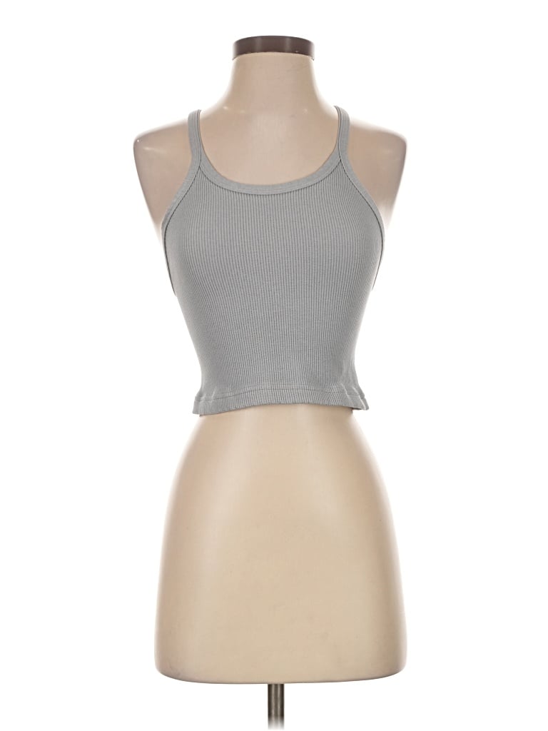 Pre-owned Fp Movement Tank Top Gray Halter Neckline Tops