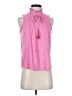 Ann Taylor LOFT 100% Polyester Solid Pink Tank Top Size S (petite) - photo 1