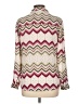Candie's 100% Polyester Chevron-herringbone Ivory Long Sleeve Blouse Size L - photo 2