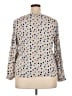 Boden 100% Viscose Polka Dots Ivory Blue Long Sleeve Blouse Size 18 - photo 2