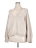 Express 100% Polyester Metallic Solid Silver Pullover Sweater Size XL - photo 1