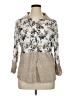 David Cline Floral Ivory 3/4 Sleeve Blouse Size XL - photo 1